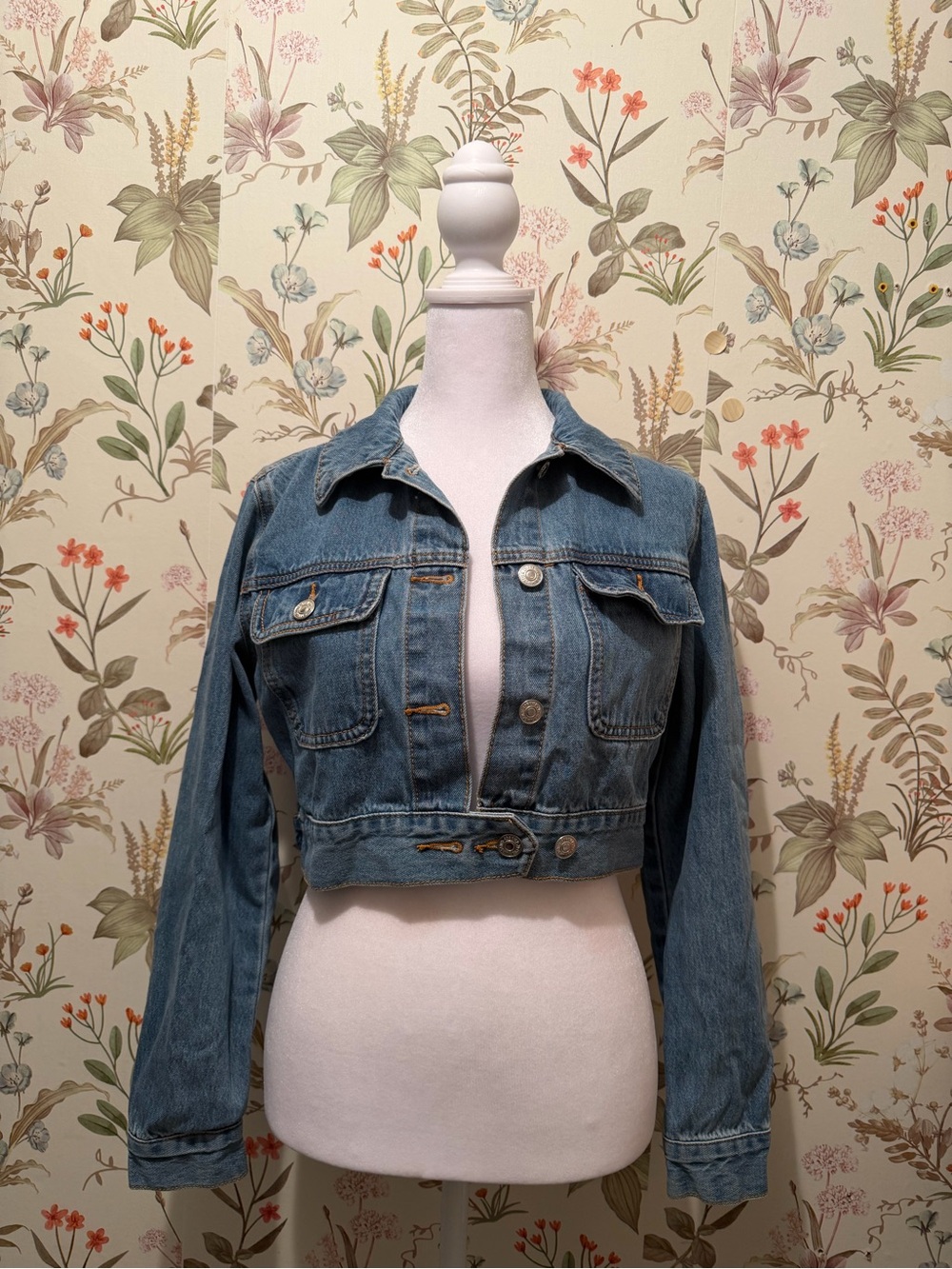 Cropped Classic Blue Denim Jacket